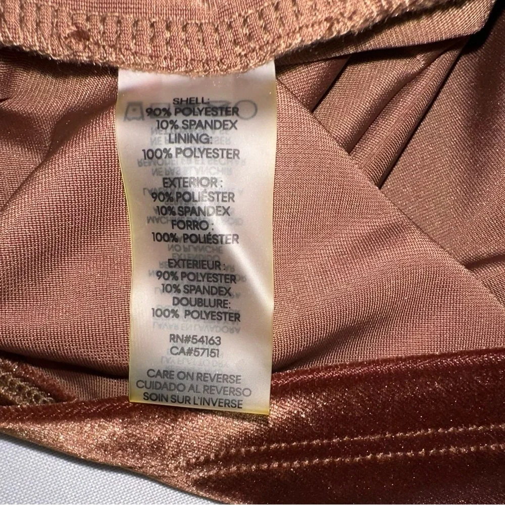 Calvin Klein Brown Velvet Runched Asymmetrical Sheath Dress Size 10 NWT Cocktail - Picture 9 of 10